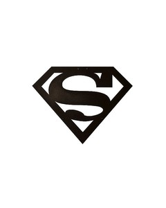 Homemania Wanddecor Superman - Muurkunst - Superhelden - Voor Woonkamer, Slaapkamer - Zwart Metaal, 40 X 0,15 X 31 Cm