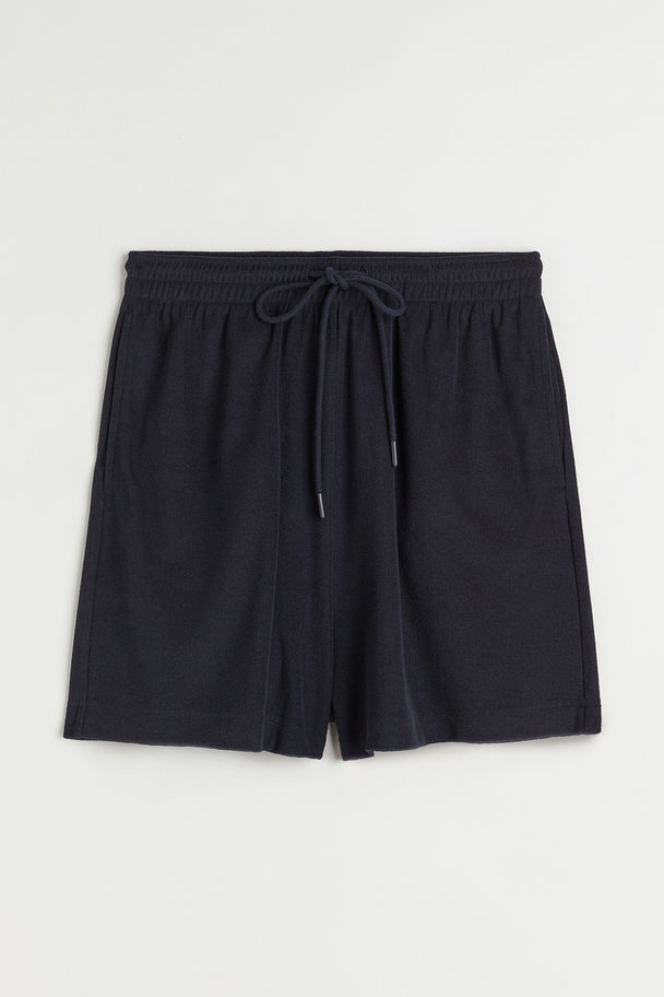 H&M Shorts aus Frottee Dunkelblau