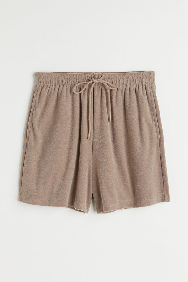 H&M Shorts aus Frottee Dunkelbeige
