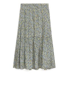 Floral Cupro Skirt Blue/multicolour