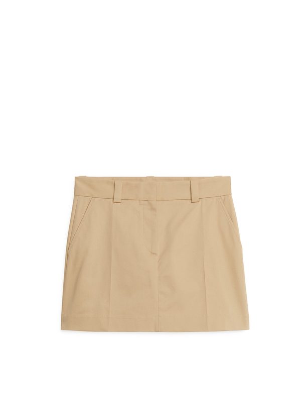 ARKET Cotton Mini Skirt Beige