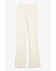 Ribbed Trousers White
