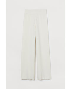 Wide Trousers White