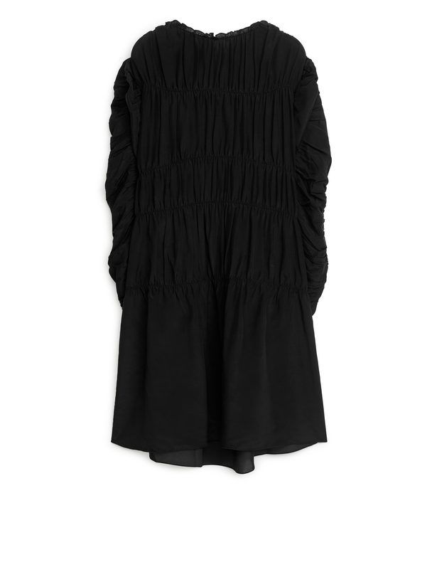 ARKET Midi-jurk Met Ruches Zwart