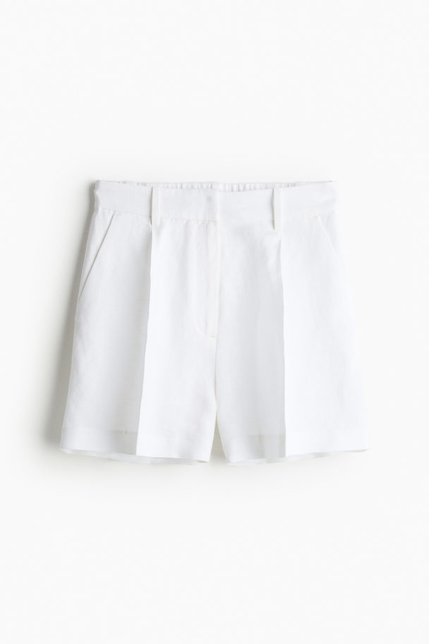 H&M Shorts aus Leinenmix Weiß