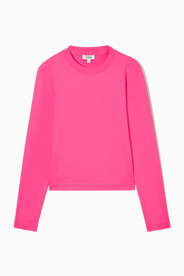 COS Slim-fit Heavyweight Long-sleeved T-shirt Bright Pink