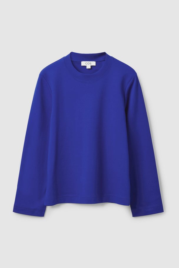 COS Slim-fit Heavyweight Long-sleeved T-shirt Blue