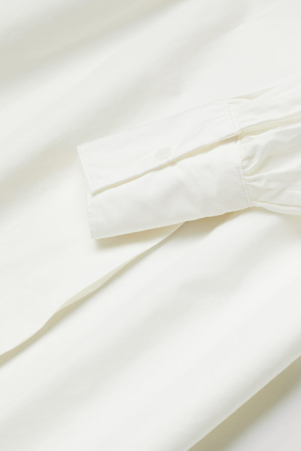H&M Tie-belt Shirt Dress White