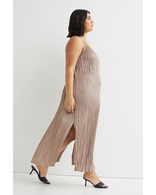 H&M H&m+ Lace-trimmed Slip Dress Beige