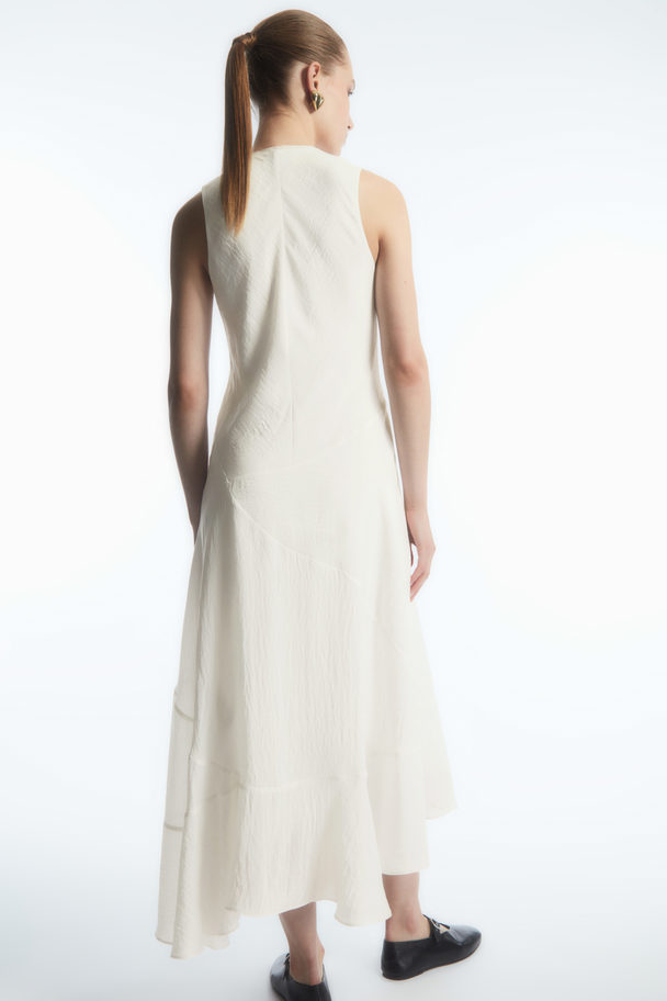 COS Floaty Asymmetric Midi Dress Off-white