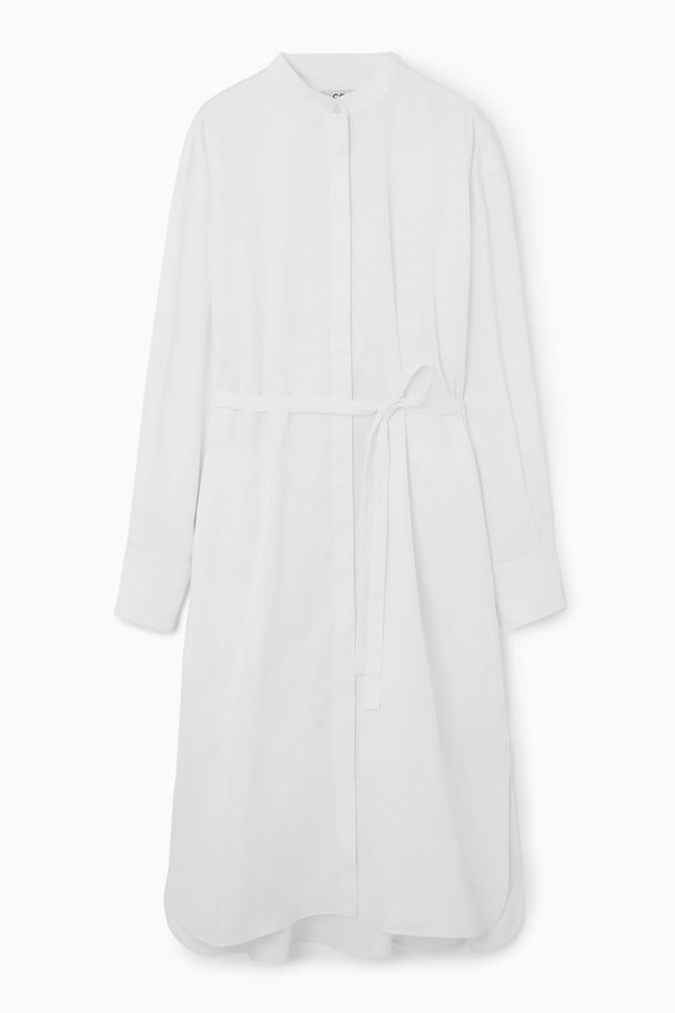 COS Oversized Skjortekjole Med Kinakrave Hvid