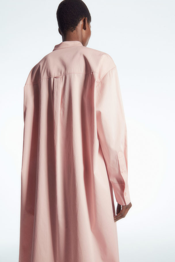 COS Oversized Grandad-collar Shirt Dress Dusty Pink
