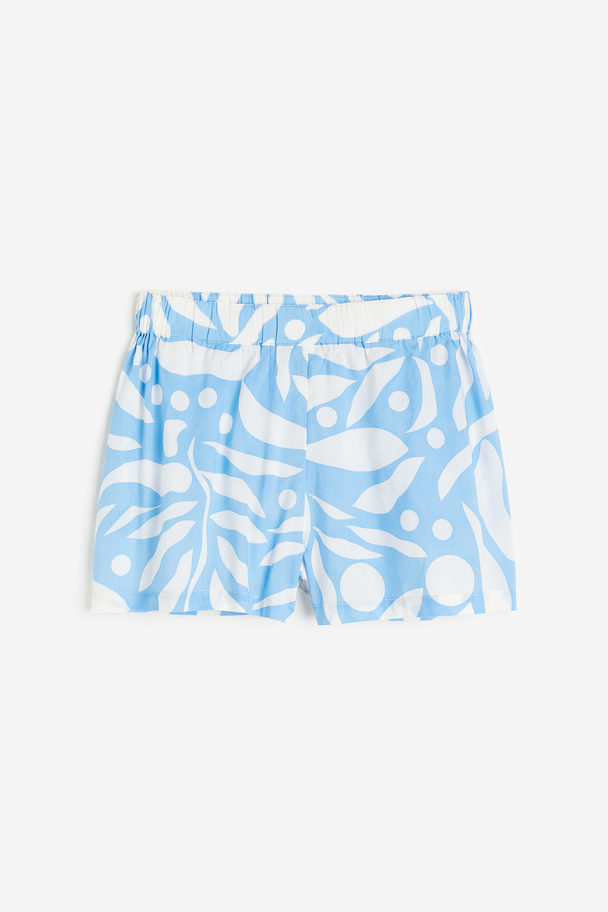 H&M Crêpe Beach Shorts Blue/patterned