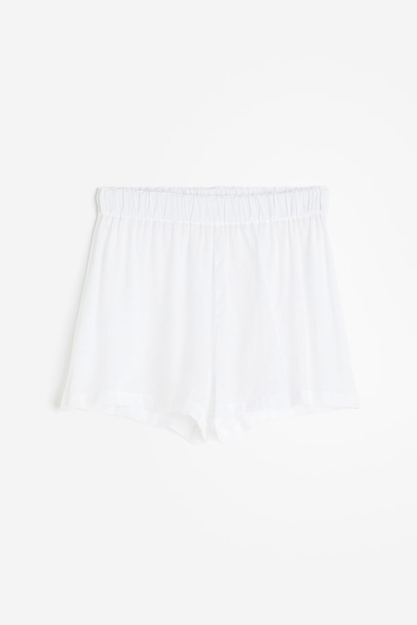 H&M Crêpe Beach Shorts White