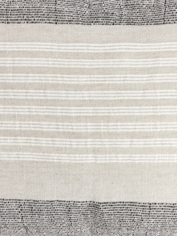 Arket Linen Cushion Cover 40 X 60 Cm Black/off White