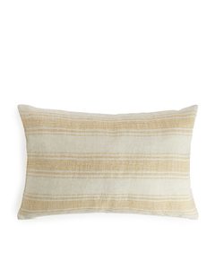 Linen Cushion Cover 40 X 60 Cm Beige/yellow