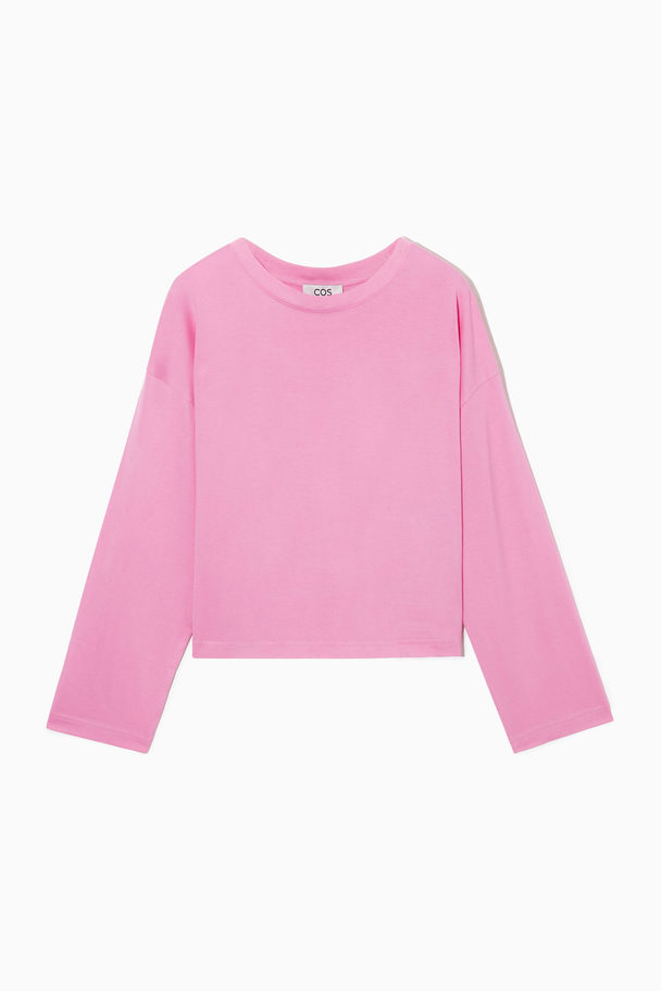 COS Cropped Long-sleeved T-shirt Light Pink
