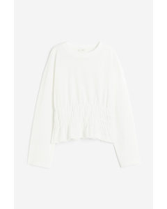 Smock-waisted Top White