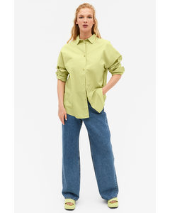 Hellgrünes Oversize-Hemd aus Baumwolle Hellgrün