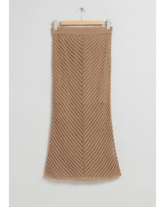 Gehaakte Midirok Poederbeige