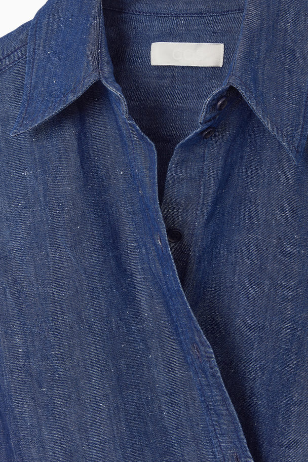 COS Denim Wrap Shirt Blue
