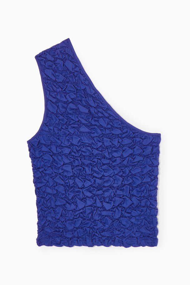 COS Smocked One-shoulder Tank Top Bright Blue