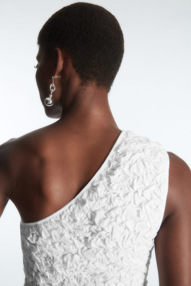 COS Smocked One-shoulder Tank Top White