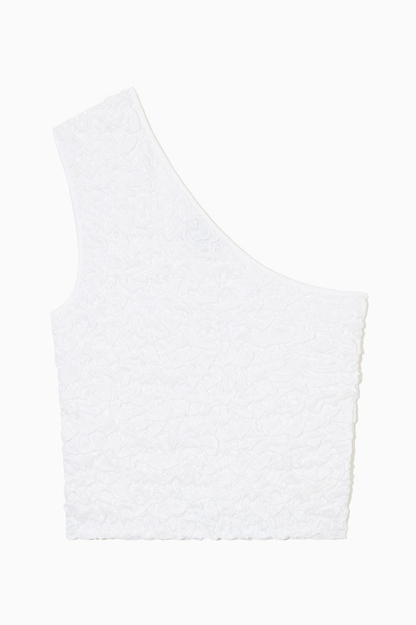 COS Smocked One-shoulder Tank Top White