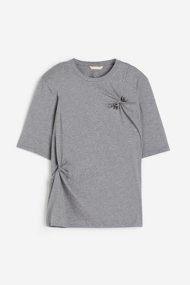 H&M Shirt mit Twist-Detail Graumeliert