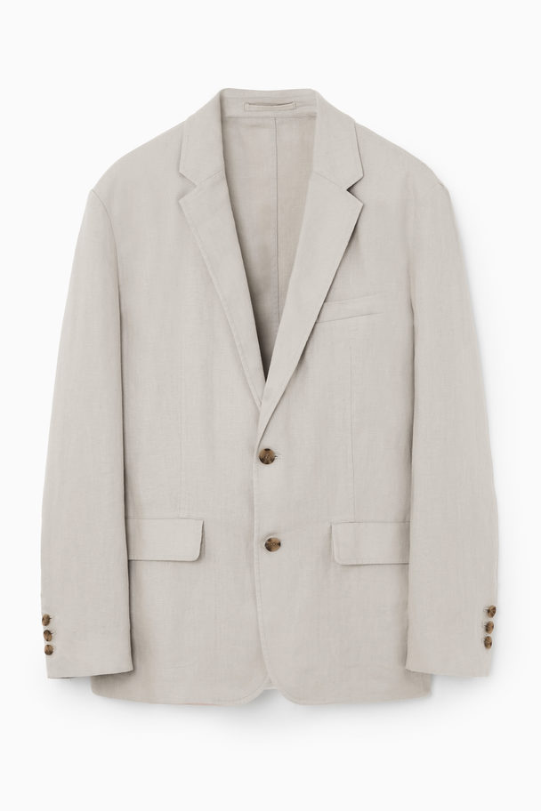 COS Unstructured Linen Blazer - Regular Stone