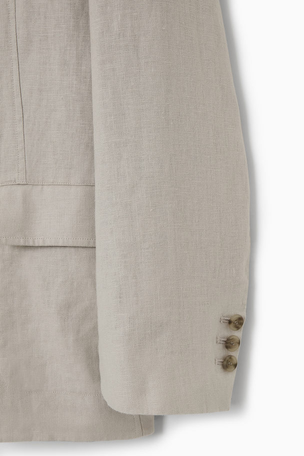 COS Unstructured Linen Blazer - Regular Stone