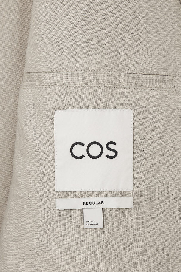 COS Unstructured Linen Blazer - Regular Stone