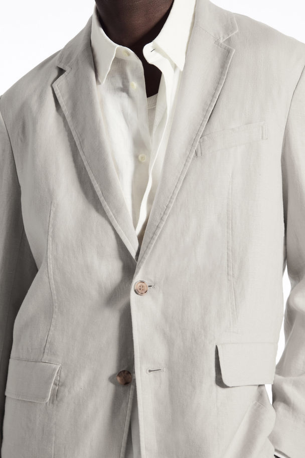 COS Unstructured Linen Blazer - Regular Stone