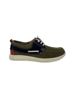 Neo Boat Shoes In Green Suede