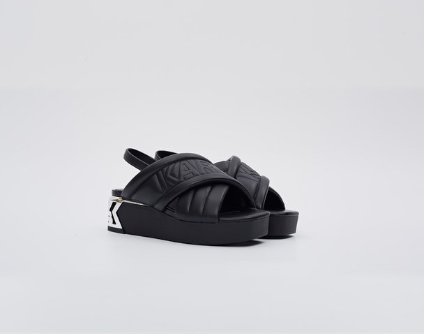 Karl Lagerfeld K-blok Wedge Puffa Sandals Black