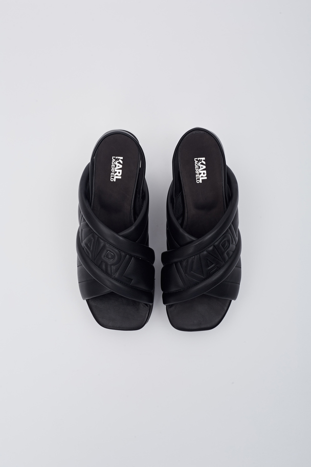 Karl Lagerfeld K-blok Wedge Puffa Sandals Black