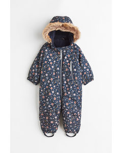 Water-repellent All-in-1 Suit Dark Blue/floral