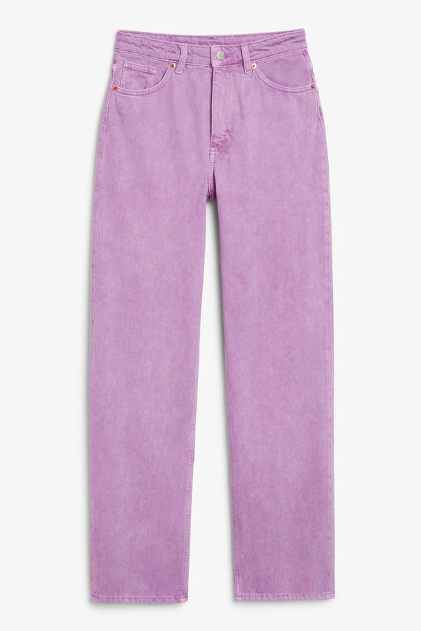 Monki Highwaist-Jeans in Lila Flieder