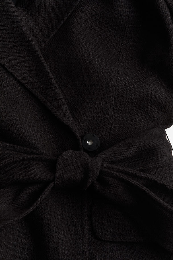 H&M Tie-belt Blazer Dress Black