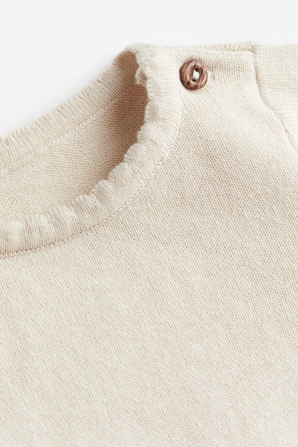 H&M 2-piece Cotton Set Dusky Pink/natural White