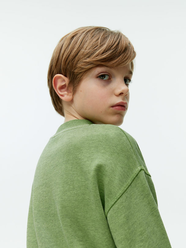 ARKET Oversize-Sweatshirt aus Baumwolle Grün meliert