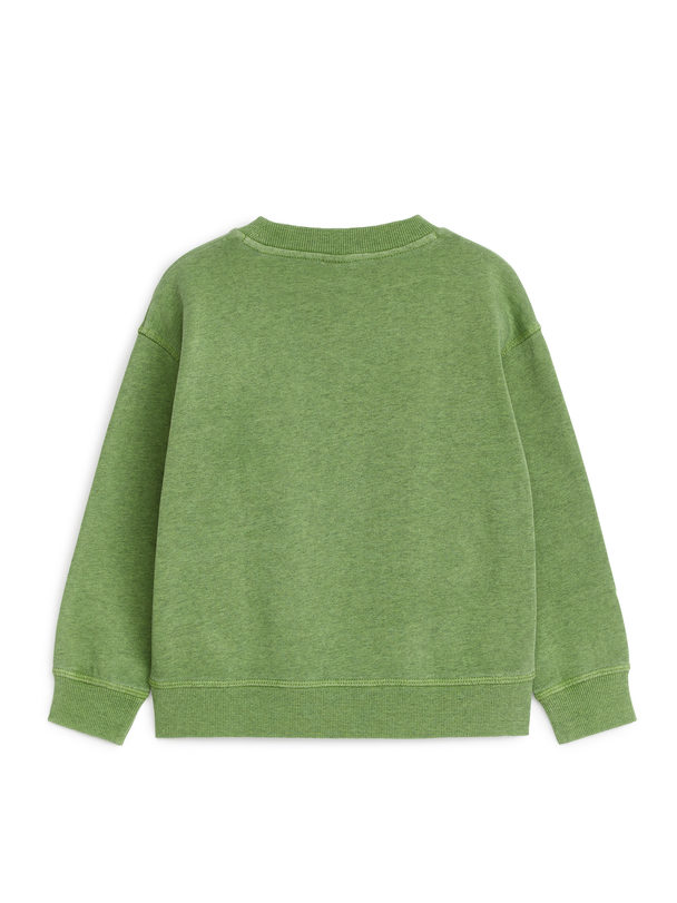 ARKET Oversized Katoenen Sweatshirt Groen Gemêleerd