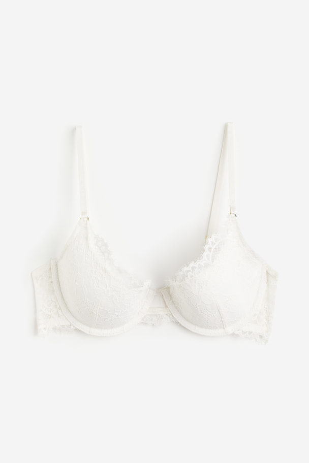 H&M Padded Underwired Lace Bra White