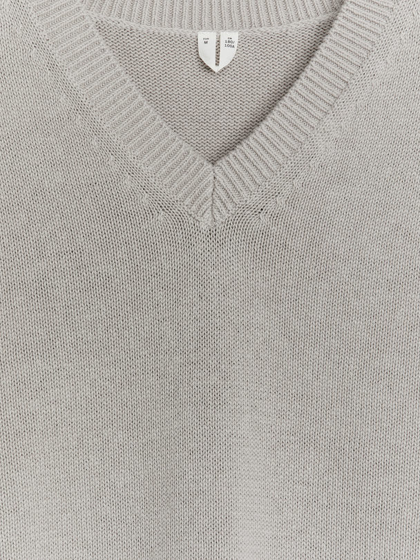 ARKET Knitted Linen Cotton Vest Light Mole