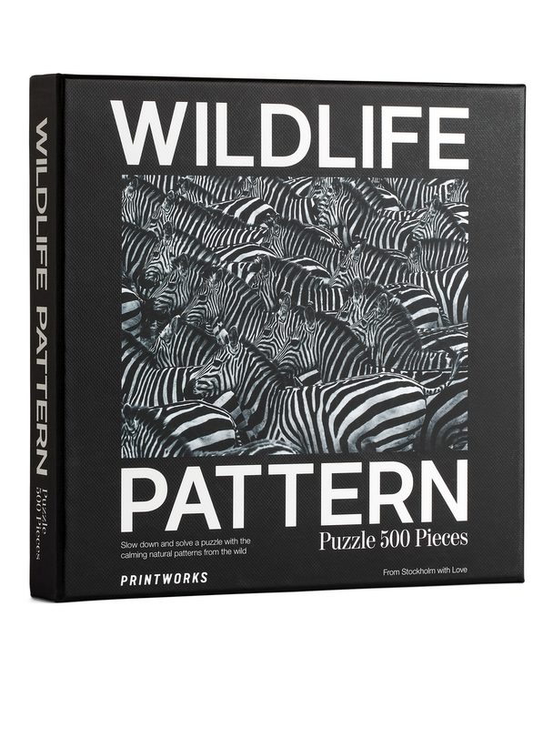 Printworks Printworks Puzzle Wildlife Pattern Zebra 500 Pcs Black