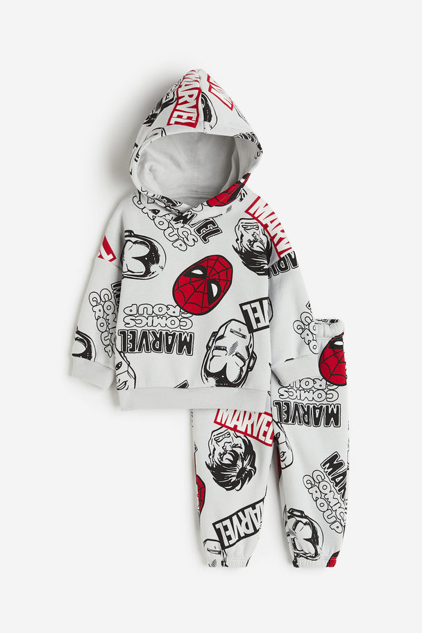 H&M 2-teiliges Sweatshirt-Set mit Print Grau/Marvel