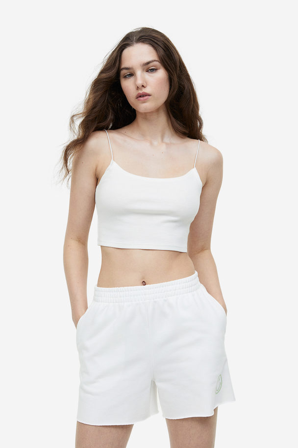 H&M Printed Sweatshorts White/smiley®