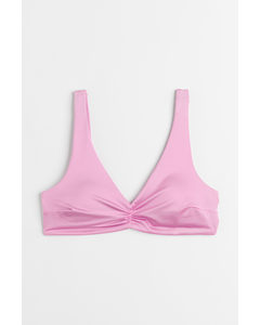 Padded Tie-back Bikini Top Light Pink