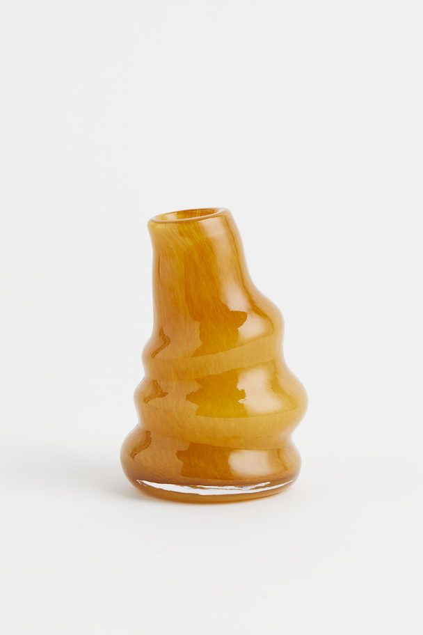 H&M HOME Small Glass Vase Dark Yellow