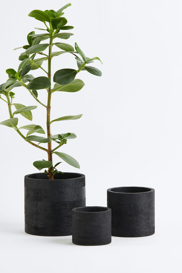 H&M HOME Large Wooden Plant Pot Black
